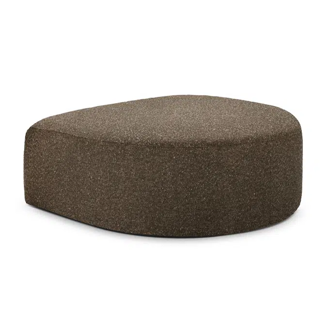 Bulky semi-circle footstool - Cedar fabric 95x95x40 cm
