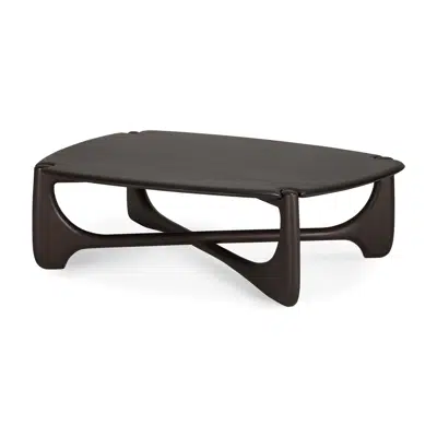 Image for PI coffee table - varnished mahogany - dark brown - pebble shape - 134x97x41 cm