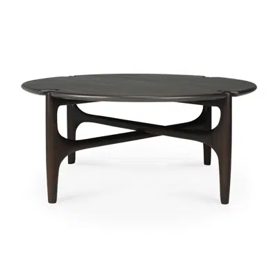Image for PI coffee table - varnished mahogany - dark brown - round - 80x80x35 cm