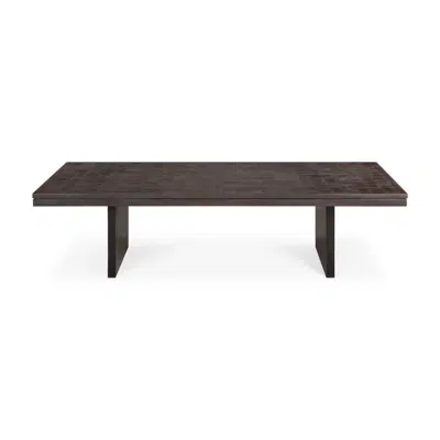 Image for Grooves coffee table - varnished teak - off black - rectangular - 135x65x34 cm