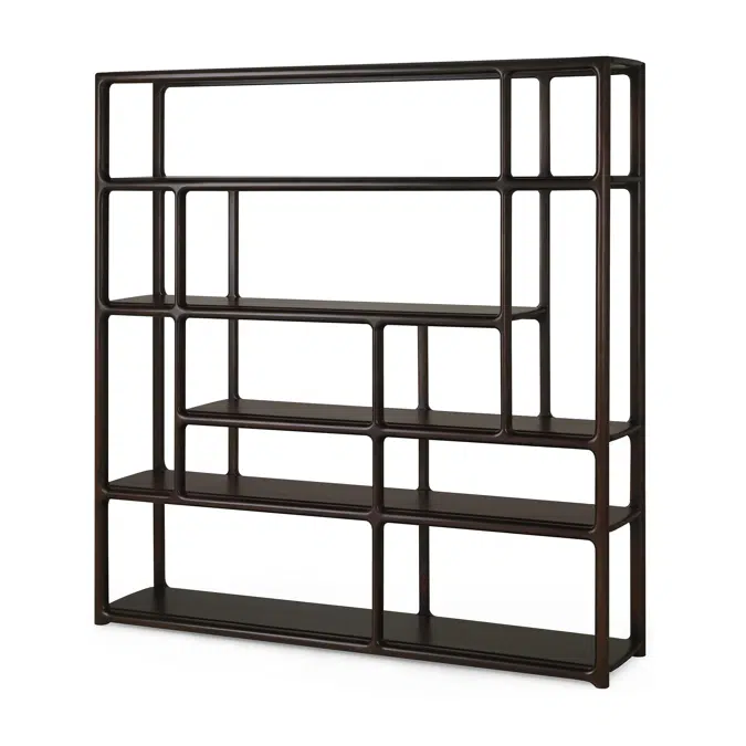 Eda rack - varnished mahogany - rose brown - 180 x 40 x 184 cm