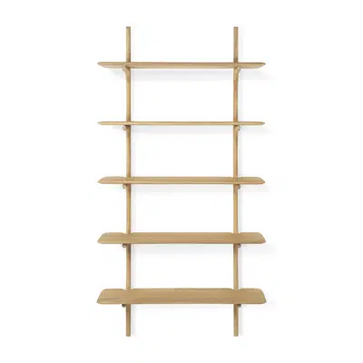 billede til PI wall shelf - oak - 5 shelves - 100x35x196 cm