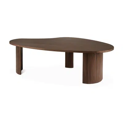 Image for Boomerang coffee table - varnished teak - brown - pebble shape - 126x74x40 cm