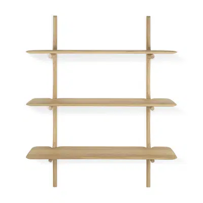 billede til PI wall shelf - oak - 3 shelves - 100x35x126 cm