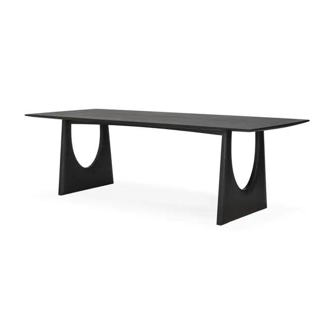 Geometric table - varnished oak - black - rectangular - 250x100x76 cm