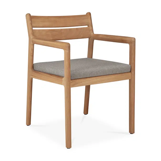 Jack outdoor chair - teak - Mocha fabric - with arms - 56x60x81 cm