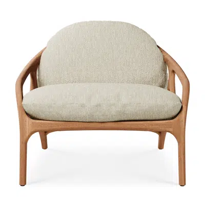 Image for Vime outdoor lounge chair - teak - beige cord - beige bouclé - 84 x 93 x 69 cm