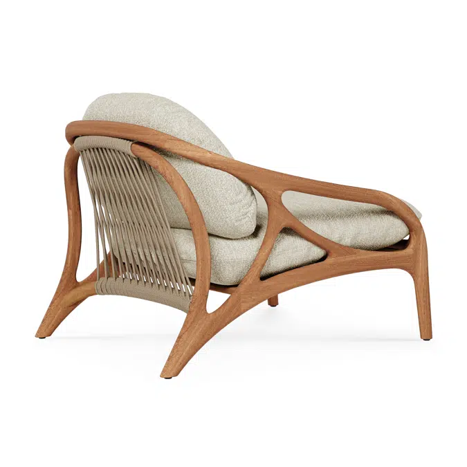 Vime outdoor lounge chair - teak - beige cord - beige bouclé - 84 x 93 x 69 cm