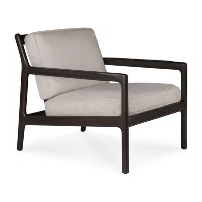 Image for Jack lounge chair - varnished mahogany - dark brown - Ivory fabric - 69x87x74 cm