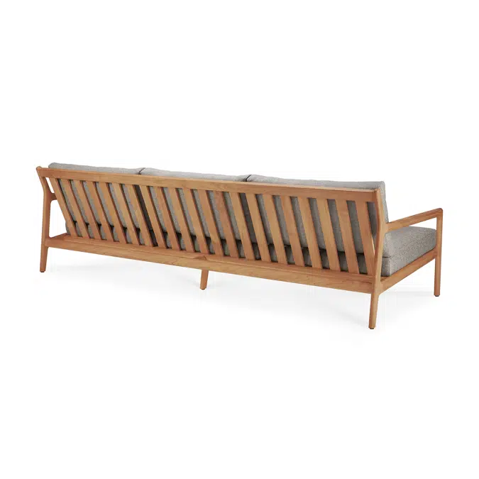 Jack outdoor sofa - teak - Mocha fabric - 3+ seater - 265x90x74 cm