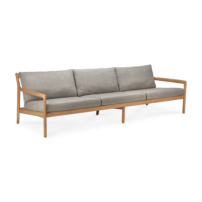 Jack outdoor sofa - teak - Mocha fabric - 3+ seater - 265x90x74 cm