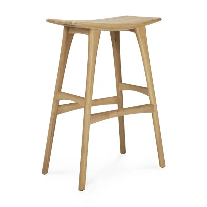 Osso bar stool - varnished oak - 57x33x80 cm