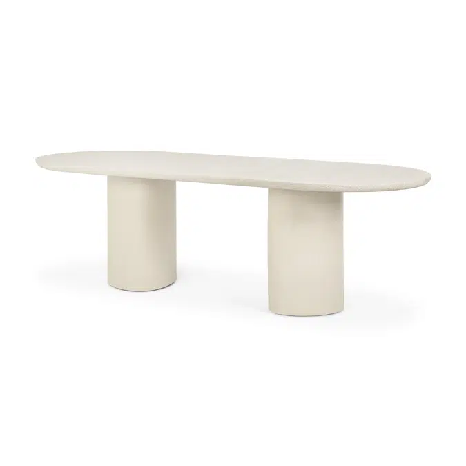 Elements table - varnished Microcement - Off White - oblong - 240x100x76 cm
