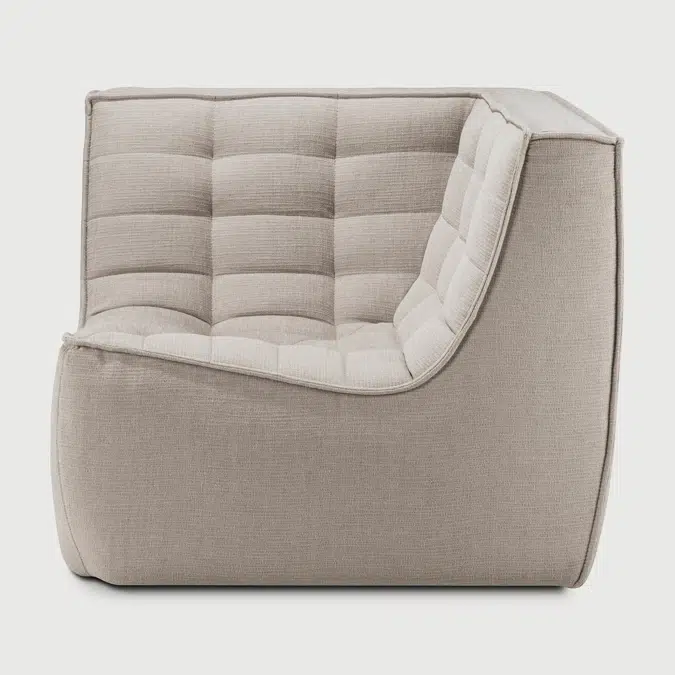 N701 modular sofa - Ecru Eco fabric - 90° square corner - 91x91x76 cm