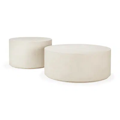 obraz dla Elements coffee table - varnished Microcement - Off White - round - 60x60x37 cm