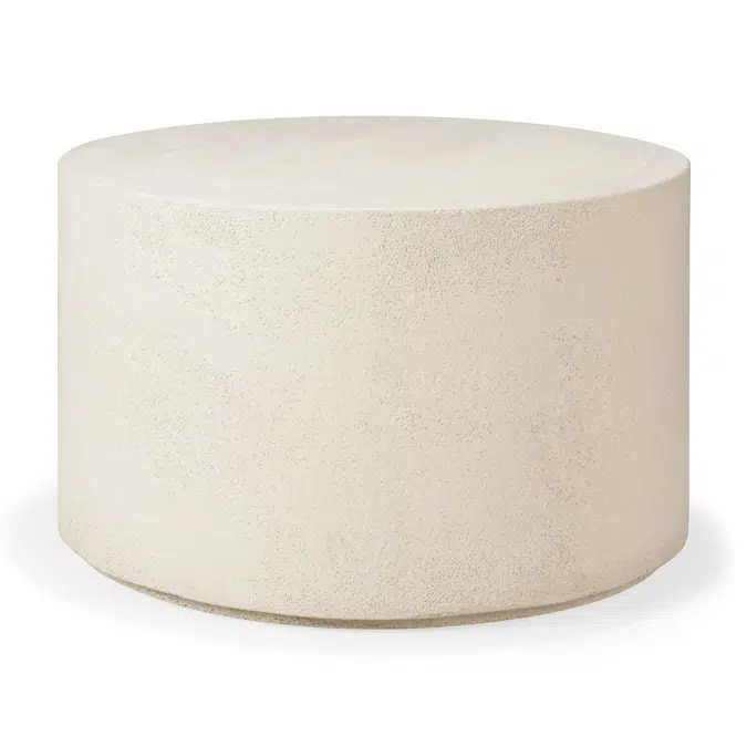 Elements coffee table - varnished Microcement - Off White - round - 60x60x37 cm