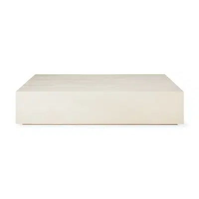 Image for Elements coffee table - varnished Microcement - Off White - rectangular - 120x90x25 cm