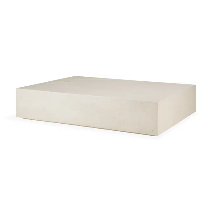 Elements coffee table - varnished Microcement - Off White - rectangular - 120x90x25 cm