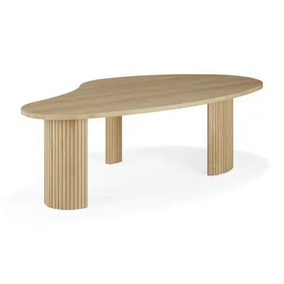 obraz dla Boomerang coffee table - oak - pebble shape - 126x74x40 cm