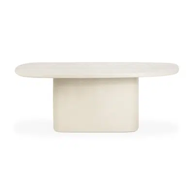 Obrázek pro Elements table - varnished Microcement - Off White - pebble shape - 200x143x76 cm