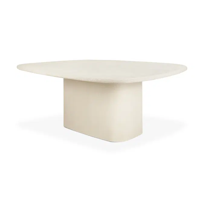 Elements table - varnished Microcement - Off White - pebble shape - 200x143x76 cm