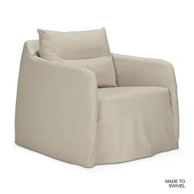 Bild für Weave lounge chair - Bone fabric - removable cover - swivel base - 80 x 87 x 77 cm