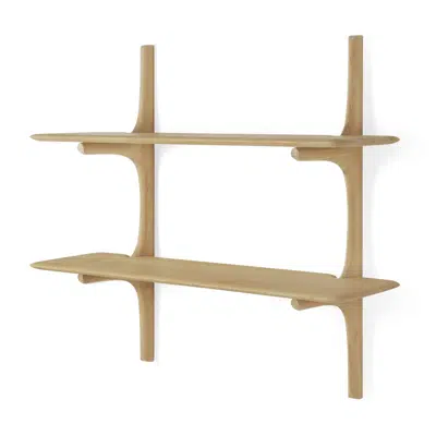 Image pour PI wall shelf - oak - 2 shelves - 100x35x91 cm
