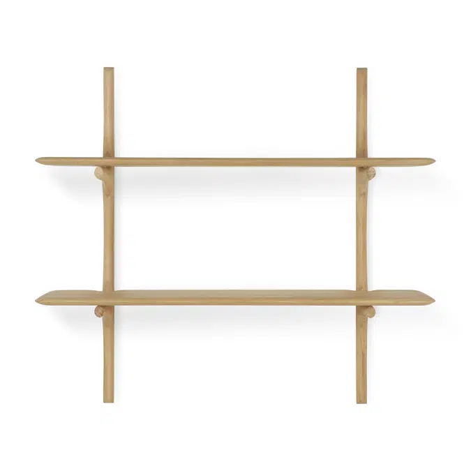 PI wall shelf - oak - 2 shelves - 100x35x91 cm