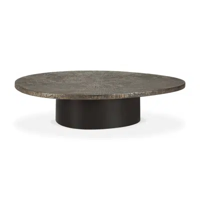 Image for Slice coffee table - varnished Minerals - Ray Whisky - oval - 138x123x33 cm