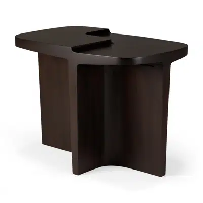 Imagem para Brutalist side table - varnished mahogany - rose brown - rectangular - 60x40x45 cm}