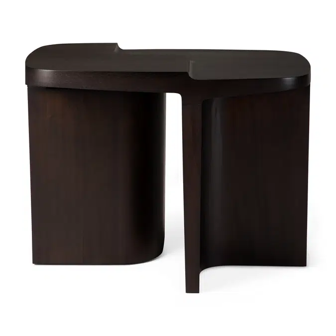Brutalist side table - varnished mahogany - rose brown - rectangular - 60x40x45 cm
