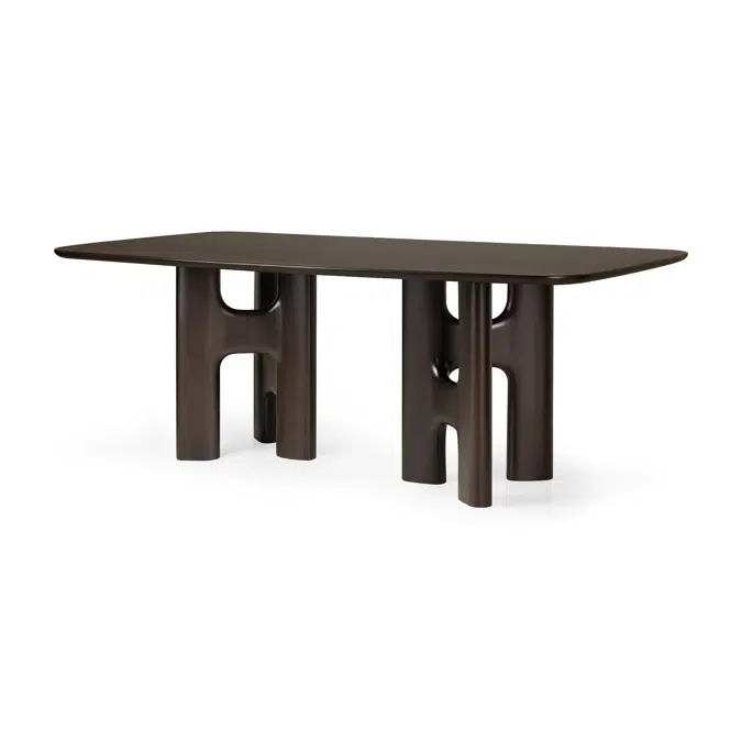 Flow dining table - varnished mahogany - rose brown - rectangular 200x110x76 cm