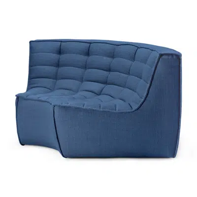 Image for N701 modular sofa - Blue fabric - 90° round corner - 120x120x76 cm