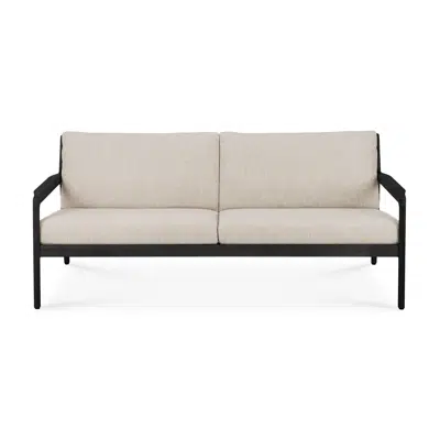 Image for Jack outdoor sofa - varnished teak - black - Natural fabric - 2+ seater - 180x90x74 cm