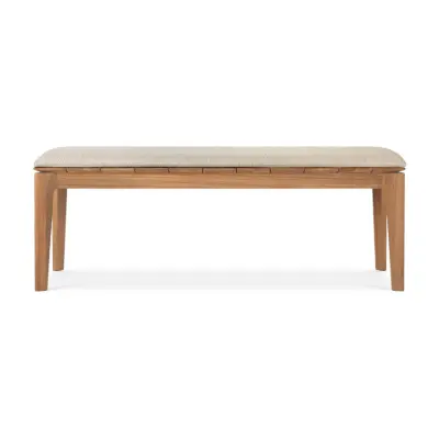 Image for Bok outdoor bench - teak - Natural fabric - 2+ seater - 137x35x49 cm