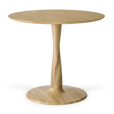 Image for Torsion table - varnished oak - round - 90x90x76 cm