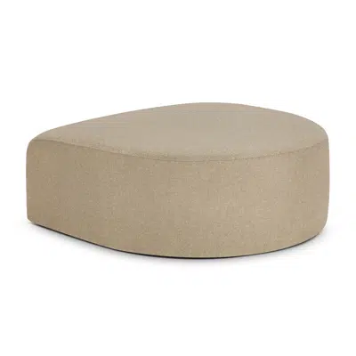 Image for Bulky semi-circle footstool - Almond fabric 95x95x40 cm