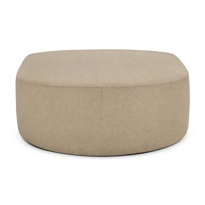 Bulky semi-circle footstool - Almond fabric 95x95x40 cm