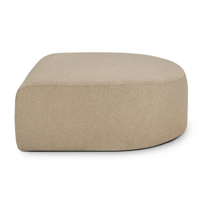 Bulky semi-circle footstool - Almond fabric 95x95x40 cm