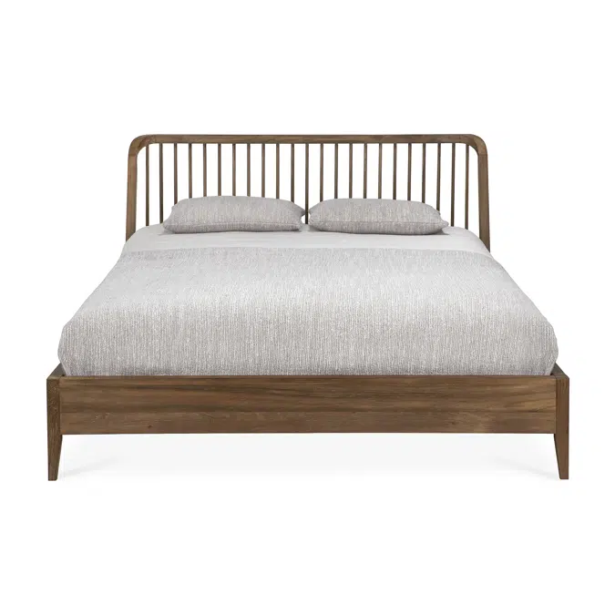 Spindle bed - reclaimed teak - US Queen - with slats - 163x213x97 cm