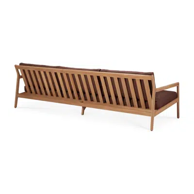 Image for Jack outdoor sofa - teak - Burgundy fabric - 3+ seater - 265 x 90 x 74 cm