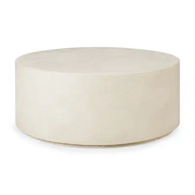 Image for Elements coffee table - varnished Microcement - Off White - round - 80x80x32 cm