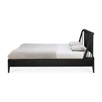 Immagine per Spindle bed - varnished oak - black - mattress 180x200 - without slats - 190x210x97 cm
