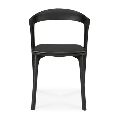 Image for Bok chair - varnished oak - black - Black leather - 50x54x76 cm