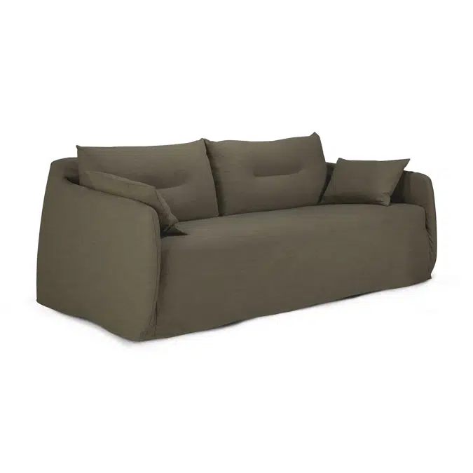 Weave sofa - Green fabric - 2 seater - removable cover 200x95x75 cm