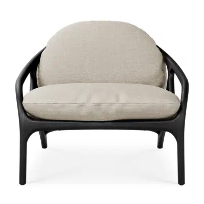 Image for Vime outdoor lounge chair - varnished teak - black - black cord - beige structured - 84 x 93 x 69 cm