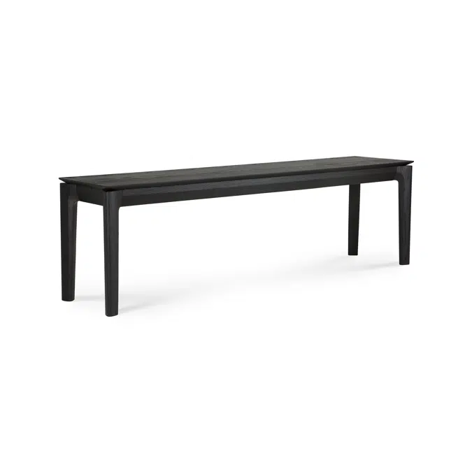Bok bench - varnished oak - black - 166x35x46 cm