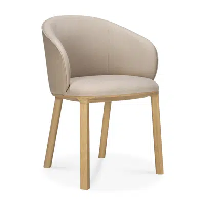 Image for Unda chair - varnished oak - Salt fabric - 61x58x81 cm