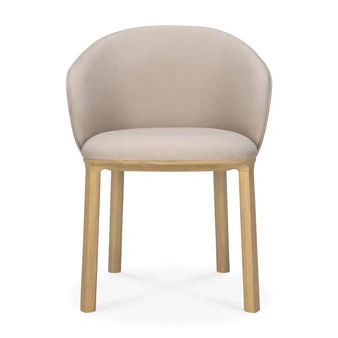 Unda chair - varnished oak - Salt fabric - 61x58x81 cm