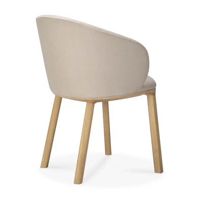 Unda chair - varnished oak - Salt fabric - 61x58x81 cm